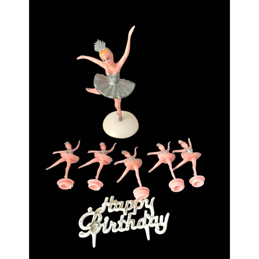 6 Vintage Cake Toppers Ballerina Cake Tops Decorating Decorations